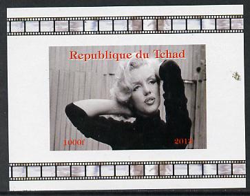 Chad 2013 Marilyn Monroe #1 individual imperf deluxe sheetlet unmounted mint. Note this item is privately produced and is offered purely on its thematic appeal. , stamps on , stamps on  stamps on personalities, stamps on  stamps on films, stamps on  stamps on cinema, stamps on  stamps on movies, stamps on  stamps on music, stamps on  stamps on marilyn, stamps on  stamps on monroe