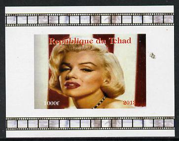 Chad 2013 Marilyn Monroe #5 individual imperf deluxe sheetlet unmounted mint. Note this item is privately produced and is offered purely on its thematic appeal. , stamps on personalities, stamps on films, stamps on cinema, stamps on movies, stamps on music, stamps on marilyn, stamps on monroe