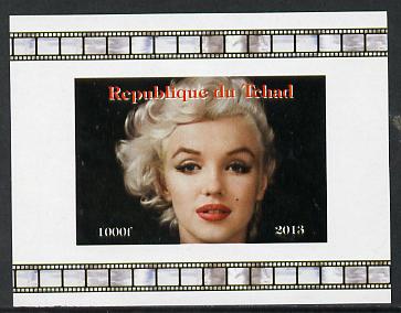 Chad 2013 Marilyn Monroe #8 individual imperf deluxe sheetlet unmounted mint. Note this item is privately produced and is offered purely on its thematic appeal. , stamps on personalities, stamps on films, stamps on cinema, stamps on movies, stamps on music, stamps on marilyn, stamps on monroe