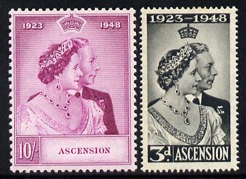 Ascension 1948 KG6 Royal Silver Wedding set of 2 unmounted mint SG 50-51, stamps on , stamps on  stamps on royalty, stamps on  stamps on silver wedding, stamps on  stamps on  kg6 , stamps on  stamps on 