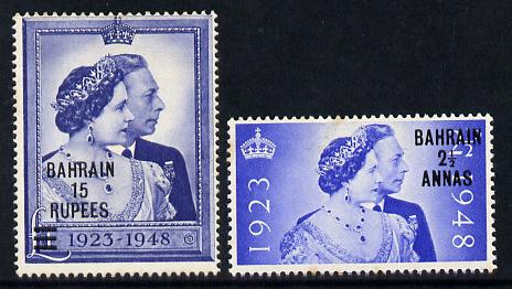 Bahrain 1948 KG6 Royal Silver Wedding set of 2 mounted mint SG 61-62, stamps on royalty, stamps on silver wedding, stamps on  kg6 , stamps on 