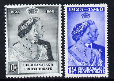 Bechuanaland 1948 KG6 Royal Silver Wedding perf set of 2 mounted mint, SG 136-37, stamps on royalty, stamps on silver wedding, stamps on  kg6 , stamps on 