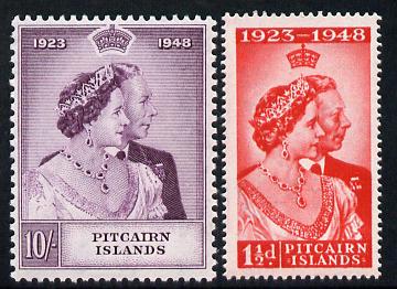 Pitcairn Islands 1949 KG6 Royal Silver Wedding perf set of 2 unmounted mint, SG 11-12, stamps on royalty, stamps on silver wedding, stamps on  kg6 , stamps on 