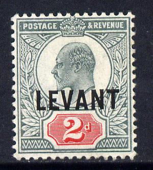 British Levant 1905-12 LEVANT opt on KE7 2d grey-green & carmine mounted mint SG L4a, stamps on , stamps on  ke7 , stamps on 