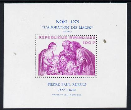 Rwanda 1975 Christmas perf m/sheet unmounted mint, SG MS 718, stamps on christmas, stamps on arts, stamps on rubens