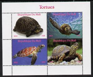 Mali 2014 Turtles perf sheetlet containing 4 values unmounted mint. Note this item is privately produced and is offered purely on its thematic appeal, stamps on reptiles, stamps on turtles