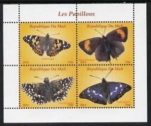 Mali 2014 Butterflies #2 perf sheetlet containing 4 values unmounted mint. Note this item is privately produced and is offered purely on its thematic appeal, stamps on , stamps on  stamps on butterflies