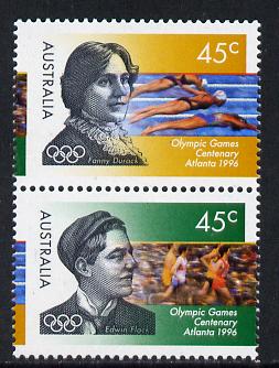 Australia 1996 Centenary of Olympic Games set of 2 unmounted mint SG 1627-8, stamps on olympics