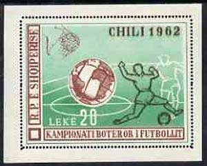 Albania 1962 World Cup Football Championships perf m/sheet unmounted mint, SG MS 715a, Mi BL 11, stamps on football, stamps on sport