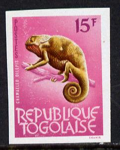 Togo 1964 Chameleon 15c imperf from limited printing unmounted mint as SG 353, stamps on animals, stamps on chameleon