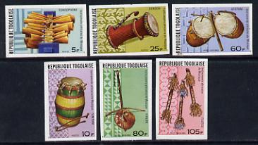 Togo 1977 Musical Instruments set of 6 imperf from limited printing unmounted mint as SG 1185-90, stamps on , stamps on  stamps on music, stamps on  stamps on musical instruments