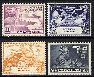 Malaya - Pahang 1949 KG6 75th Anniversary of Universal Postal Union set of 4 unmounted mint, SG 49-52, stamps on , stamps on  upu , stamps on  kg6 , stamps on 
