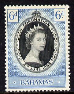 Bahamas 1953 Coronation 6d unmounted mint SG 200, stamps on coronation, stamps on royalty