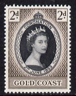 Gold Coast 1953 Coronation 2d unmounted mint SG 165, stamps on coronation, stamps on royalty
