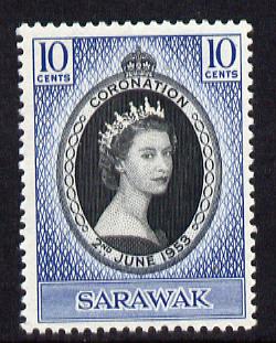 Sarawak 1953 Coronation 10c unmounted mint SG 187, stamps on coronation, stamps on royalty