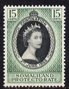 Somaliland 1953 Coronation 15c unmounted mint SG 136, stamps on coronation, stamps on royalty