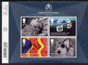 Great Britain 2014 The GPO Film Unit perf m/sheet unmounted mint , stamps on , stamps on  stamps on postal, stamps on  stamps on films, stamps on  stamps on cinema, stamps on  stamps on railways