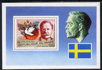 Niger Republic 1977 Nobel Prize Winners perf m/sheet unmounted mint SG MS 693, stamps on nobel, stamps on personalities, stamps on roosevelt, stamps on peace, stamps on usa presidents, stamps on 