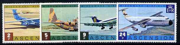 Ascension 1975 Wideawake Airfield set of 4 unmounted mint, SG 187-90, stamps on aviation, stamps on airports, stamps on lockheed, stamps on vc-10
