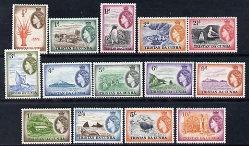 Tristan da Cunha 1954 Pictorial definitive set complete - 14 values unmounted mint, SG 14-27, stamps on 