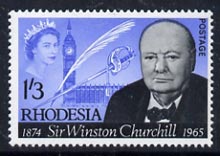 Rhodesia 1965 Churchill Commemoration 1s3d unmounted mint, SG 357*, stamps on churchill, stamps on personalities, stamps on london, stamps on clocks