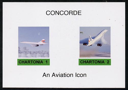 Chartonia (Fantasy) Concorde - An Aviation Icon imperf deluxe sheet on glossy card unmounted mint, stamps on , stamps on  stamps on aviation, stamps on  stamps on concorde