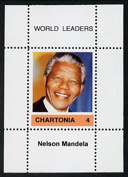 Chartonia (Fantasy) World Leaders - Nelson Mandela perf deluxe sheet on thin glossy card unmounted mint, stamps on , stamps on  stamps on personalities, stamps on  stamps on mandela, stamps on  stamps on nobel, stamps on  stamps on peace, stamps on  stamps on racism, stamps on  stamps on human rights