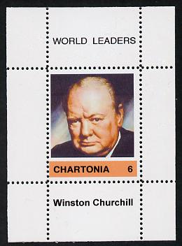 Chartonia (Fantasy) World Leaders - Winston Churchill perf deluxe sheet on thin glossy card unmounted mint, stamps on personalities, stamps on churchill, stamps on constitutions, stamps on  ww2 , stamps on masonry, stamps on masonics, stamps on 