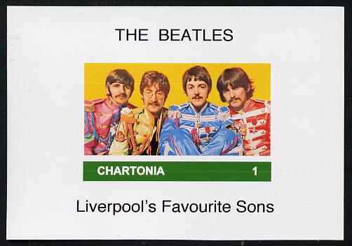 Chartonia (Fantasy) The Beatles imperf deluxe sheet on glossy card unmounted mint, stamps on personalities, stamps on beatles, stamps on pops, stamps on music, stamps on rock