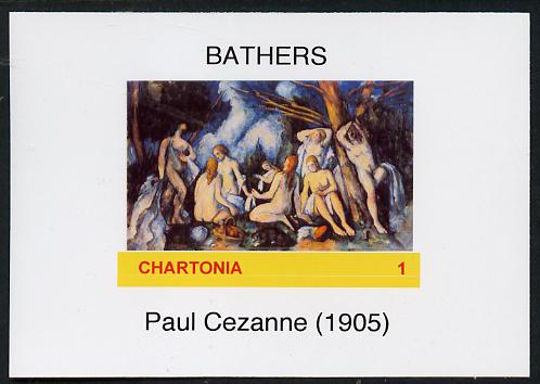 Chartonia (Fantasy) Bathers by Paul Cezanne imperf deluxe sheet on glossy card unmounted mint, stamps on arts, stamps on cezanne, stamps on nudes
