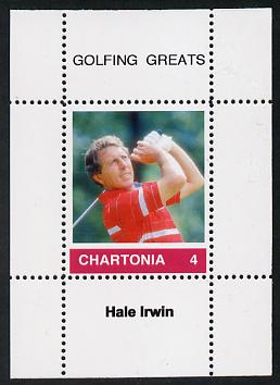 Chartonia (Fantasy) Golfing Greats - Hale Irwin perf deluxe sheet on thin glossy card unmounted mint, stamps on sport, stamps on golf
