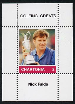 Chartonia (Fantasy) Golfing Greats - Nick Faldo perf deluxe sheet on thin glossy card unmounted mint, stamps on sport, stamps on golf