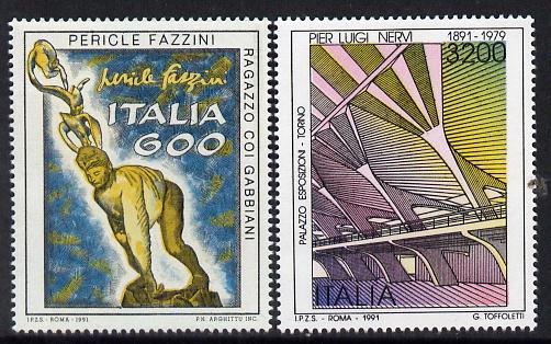 Italy 1991 Artistic Heritage set of 2 unmounted mint SG 2132-33, stamps on arts