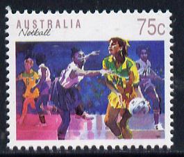 Australia 1989-94 Netball 75c unmounted mint, from Sports def set of 19, SG 1188, stamps on sport, stamps on netball