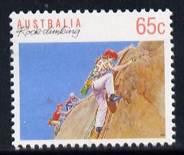 Australia 1989-94 Rock Climbing 65c unmounted mint, from Sports def set of 19, SG 1186, stamps on sport, stamps on climbing