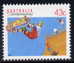 Australia 1989-94 Skateboarding 43c unmounted mint, from Sports def set of 19, SG 1181, stamps on sport, stamps on skateboarding