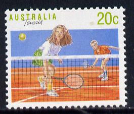 Australia 1989-94 Tennis 20c unmounted mint, from Sports def set of 19, SG 1176, stamps on , stamps on  stamps on sport, stamps on  stamps on tennis