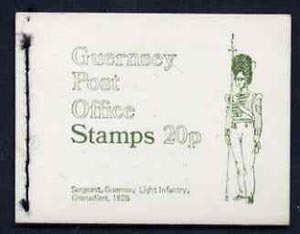 Guernsey 1971 20p Booklet (Guernsey Light Infantry - Grenadiers) complete and pristine, SG B8, stamps on militaria, stamps on military uniforms