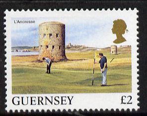 Guernsey 1984-91 L'Ancresse Golf Course £2 unmounted mint SG 315, stamps on tourism, stamps on golf