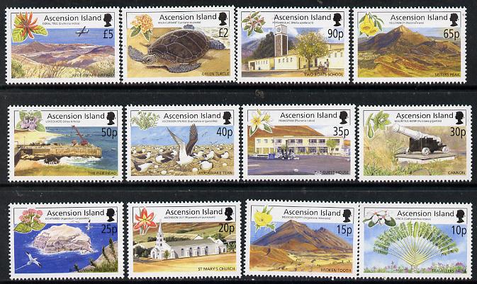 Ascension 2002 Island Views definitive set complete - 12 values 10p to Â£5 unmounted mint SG851-62, stamps on tourism