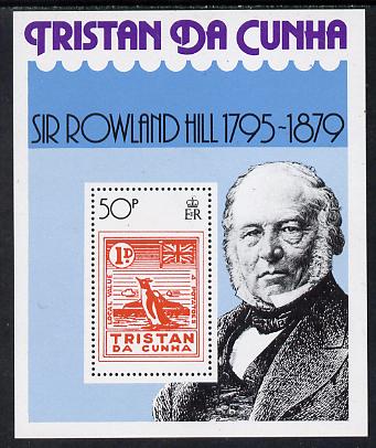 Tristan da Cunha 1979 Rowland Hill perf m/sheet unmounted mint SG MS 267, stamps on postal, stamps on stamp on stamp, stamps on rowland hill, stamps on stamponstamp