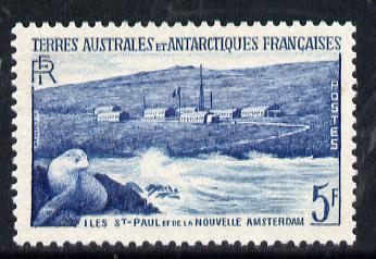 French Southern & Antarctic Territories 1956-60 Kerguelen  Fur Seal 5f unmounted mint SG 8, stamps on , stamps on  stamps on polar, stamps on  stamps on seals