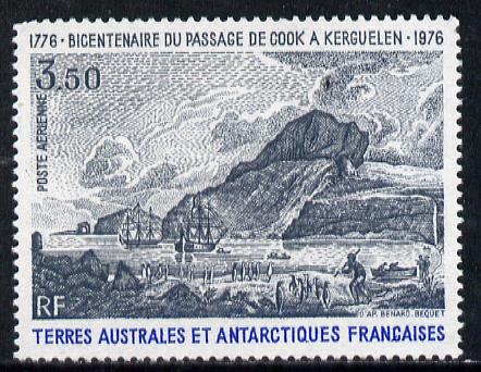 French Southern & Antarctic Territories 1976 Bicentenary of Cooks Passage 3f50 unmounted mint SG 109, stamps on polar, stamps on ships, stamps on cook, stamps on explorers