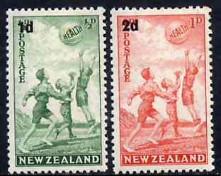 New Zealand 1939 Health - Children Playing with Beach Ball set of 2 unmounted mint SG 611-12*, stamps on children, stamps on  kg6 , stamps on 