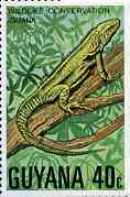Guyana 1978 Iguana 40c unmounted mint from Wildlife Conservation set, SG 688*, stamps on animals, stamps on reptiles