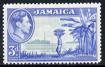 Jamaica 1938-52 KG6 Bananas 3d greenish-blue & ultramarine unmounted mint, SG 126b, stamps on , stamps on  kg6 , stamps on bananas
