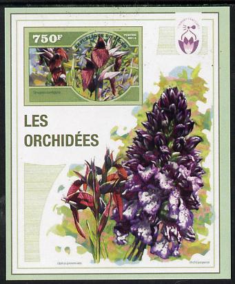 Niger Republic 2014 Orchids #4 imperf s/sheet unmounted mint. Note this item is privately produced and is offered purely on its thematic appeal, stamps on flowers, stamps on orchids
