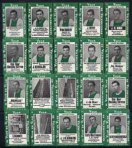 Match Box Labels - complete set of 20 Footballers Advertising, superb unused condition (Dutch), stamps on football, stamps on sport