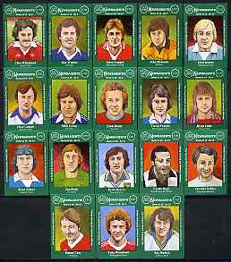 Match Box Labels - complete set of 18 Footballers, superb unused condition (Jay Dee Series), stamps on football, stamps on sport