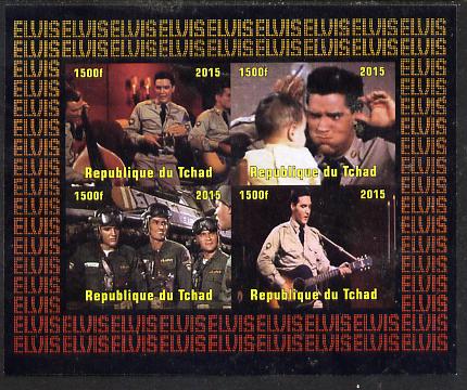 Chad 2015 Elvis Presley #1 imperf sheetlet containing 4 values unmounted mint. Note this item is privately produced and is offered purely on its thematic appeal. . , stamps on , stamps on  stamps on personalities, stamps on  stamps on elvis, stamps on  stamps on music, stamps on  stamps on films, stamps on  stamps on cinema, stamps on  stamps on movies, stamps on  stamps on pops, stamps on  stamps on rock